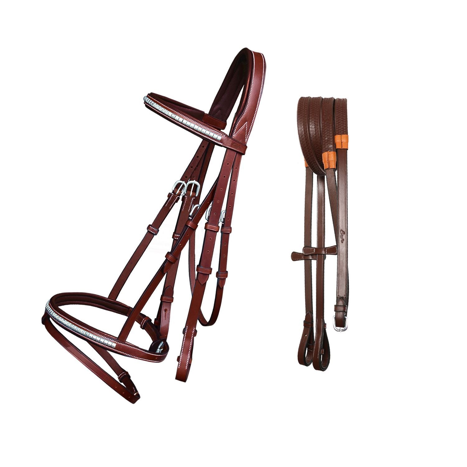 ExionPro SS Clincher Studded Bridle With Flash and Reins