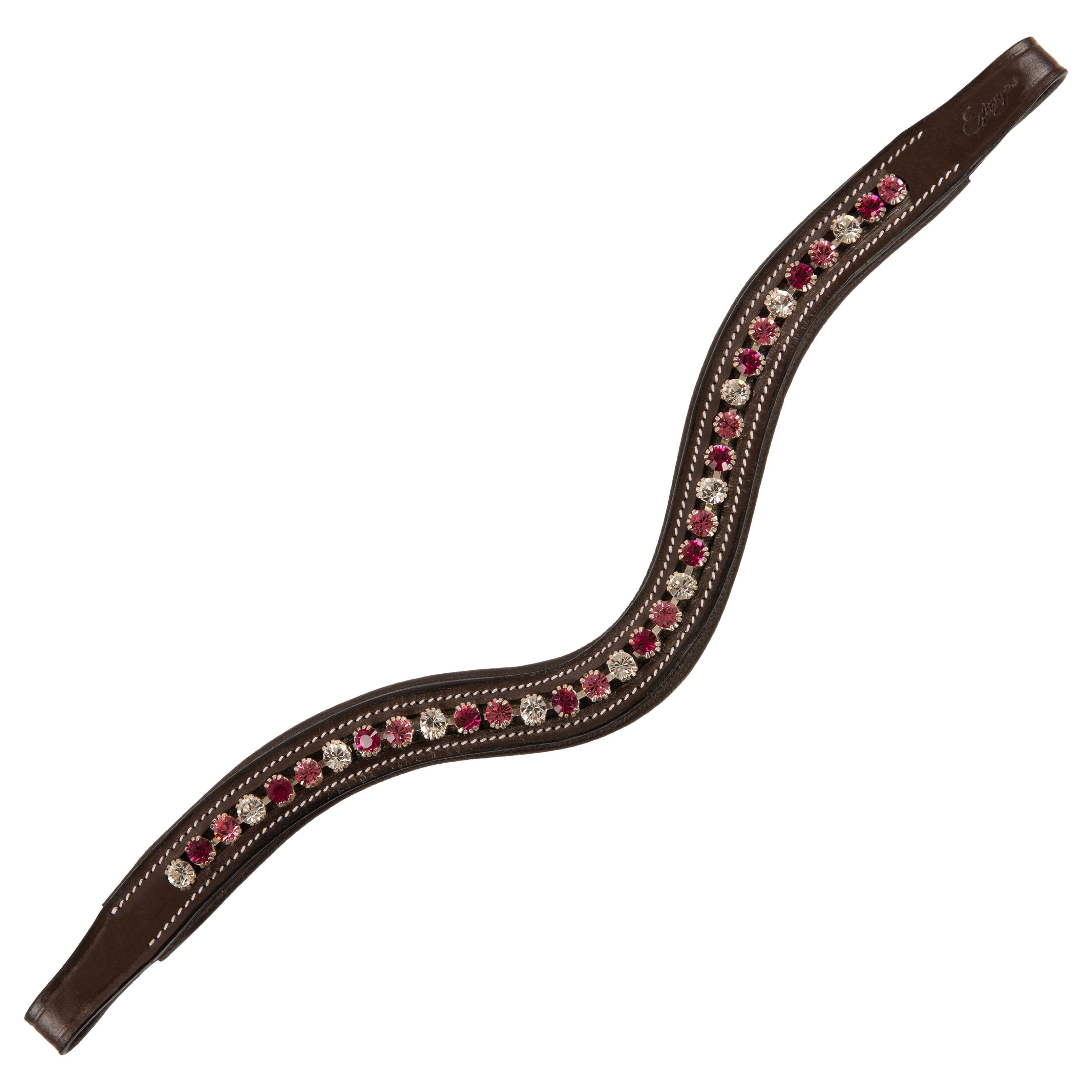ExionPro Designer Clear Light Pink & Maroon linked Crystal Browband