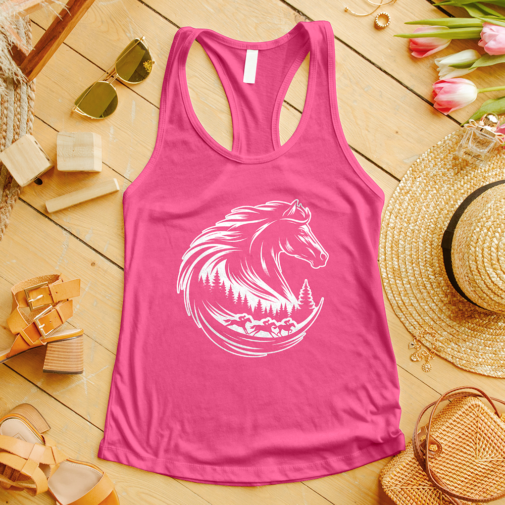Majestic Horse's Head White Tank Top