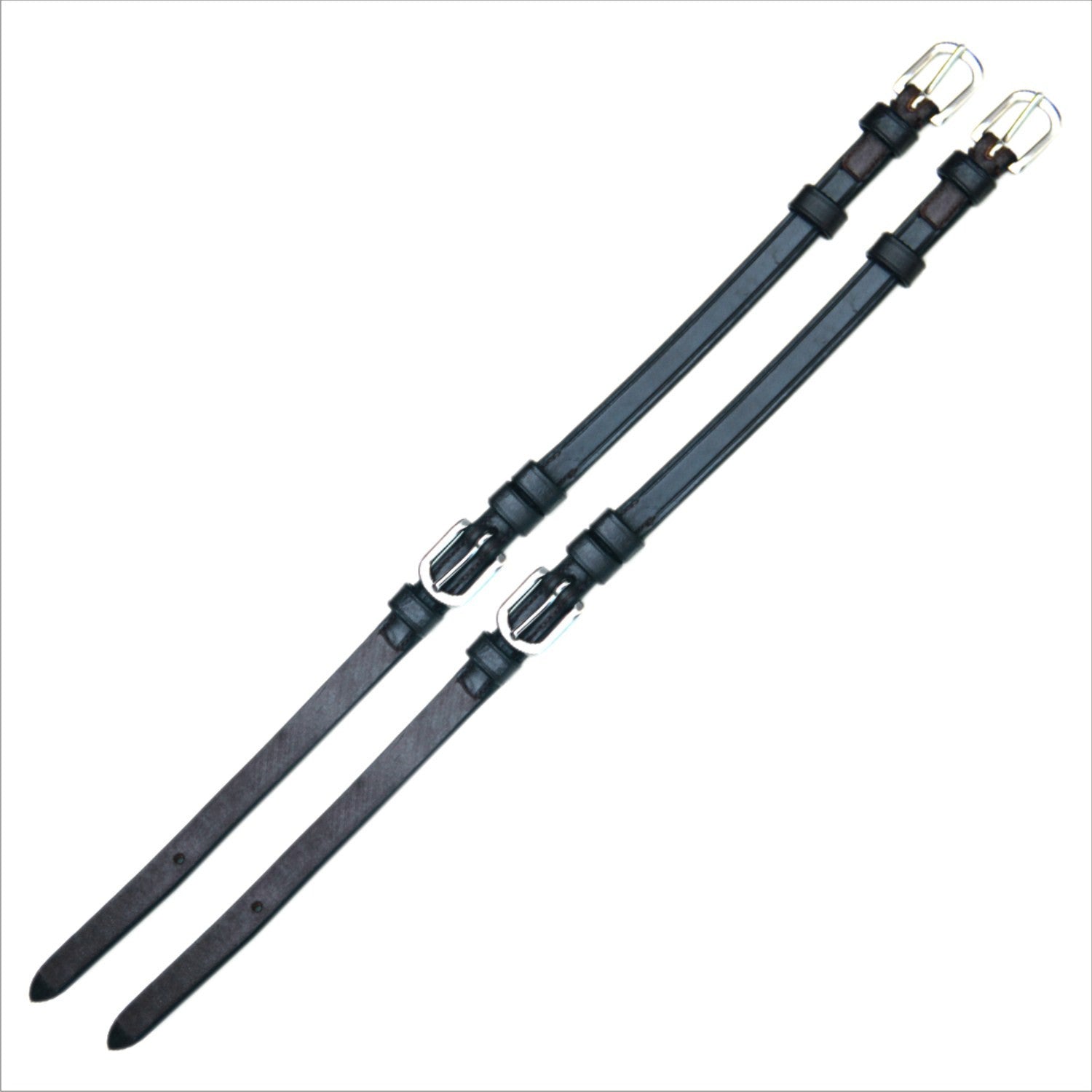ExionPro Bridle Cheek Pieces With Buckle Fastening - White Stitching