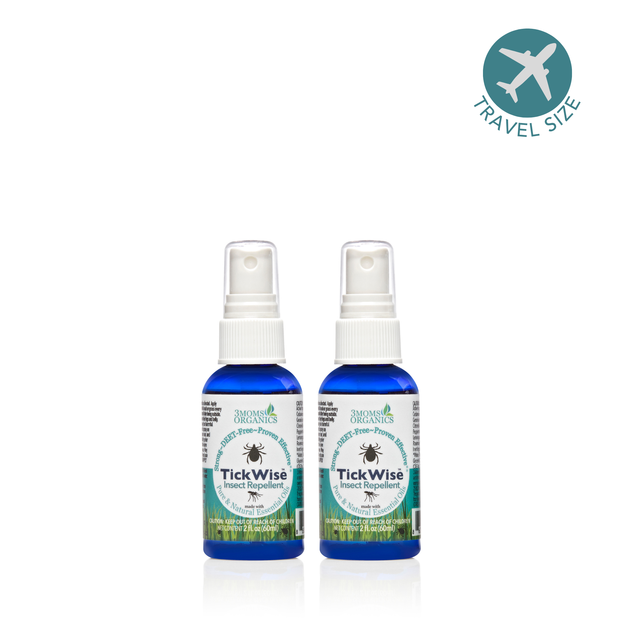 Mosquito & Tick Repellent Spray, All-Natural Ingredients, Lemon Vanilla Scent (2oz - Travel Size)