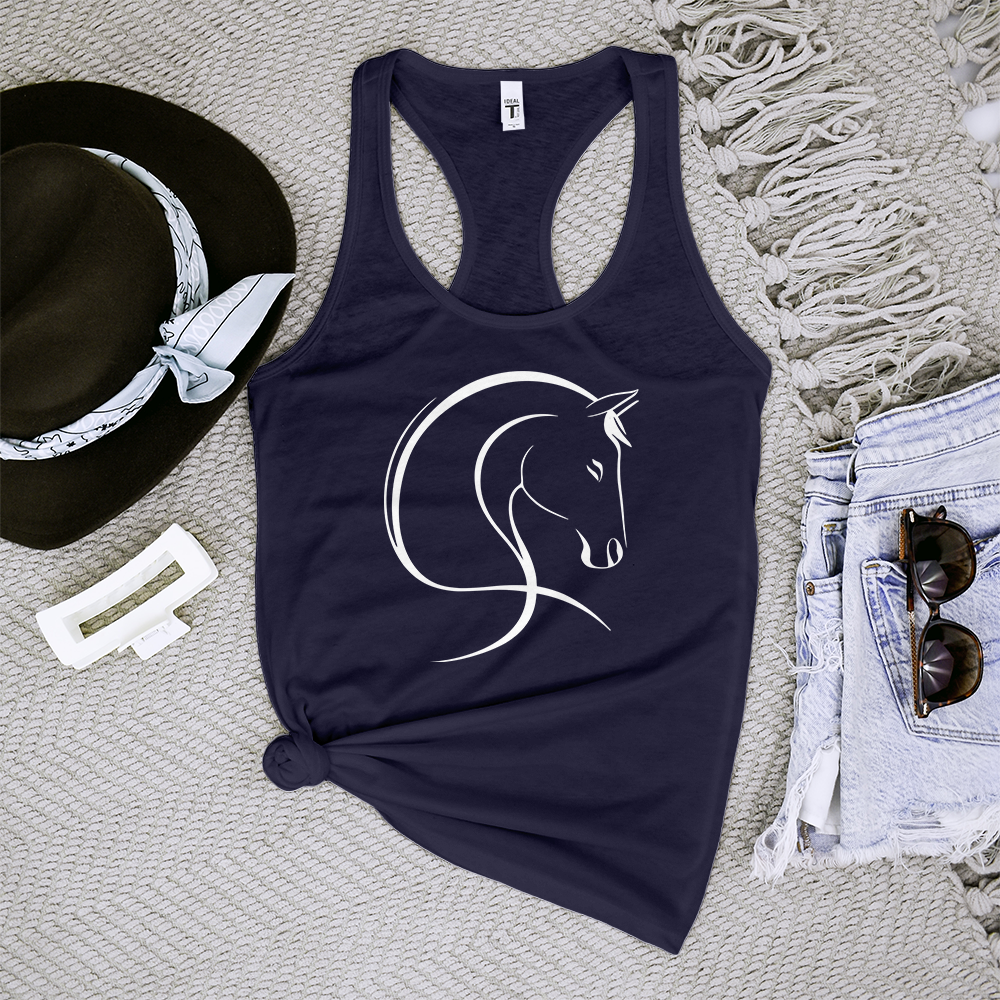 Horse Line Art Tank Top