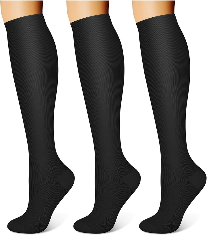 3 Pairs Compression Socks for Women & Men 15-20 Mmhg,Best Support for Nurses Running Hiking