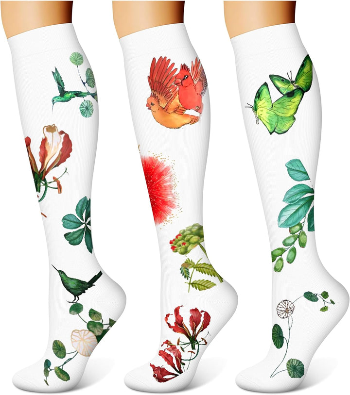 3 Pairs Compression Socks for Women & Men 15-20 Mmhg,Best Support for Nurses Running Hiking