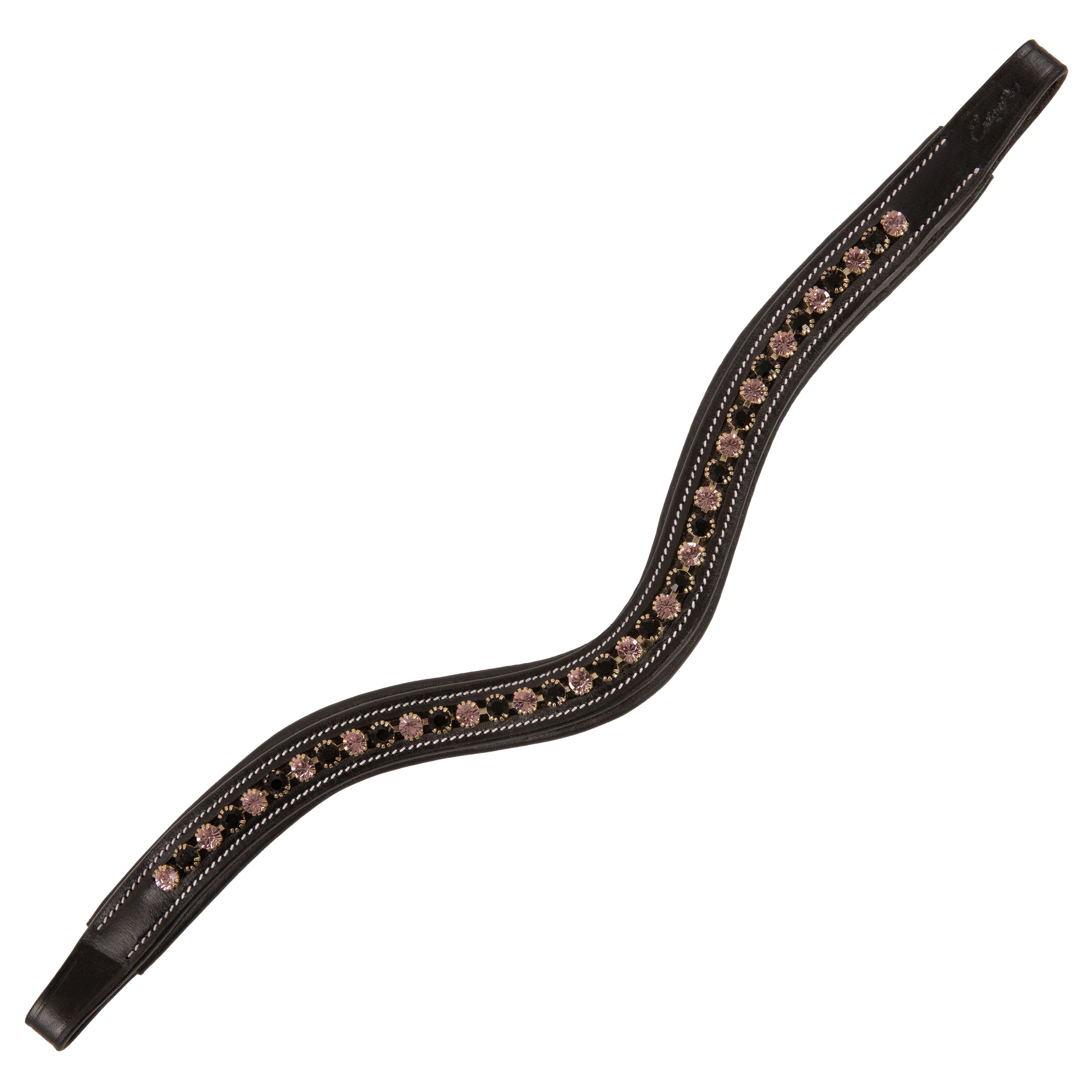 ExionPro Elegant Soft Padded Jet, Light Amethyst Colored Crystal Browband