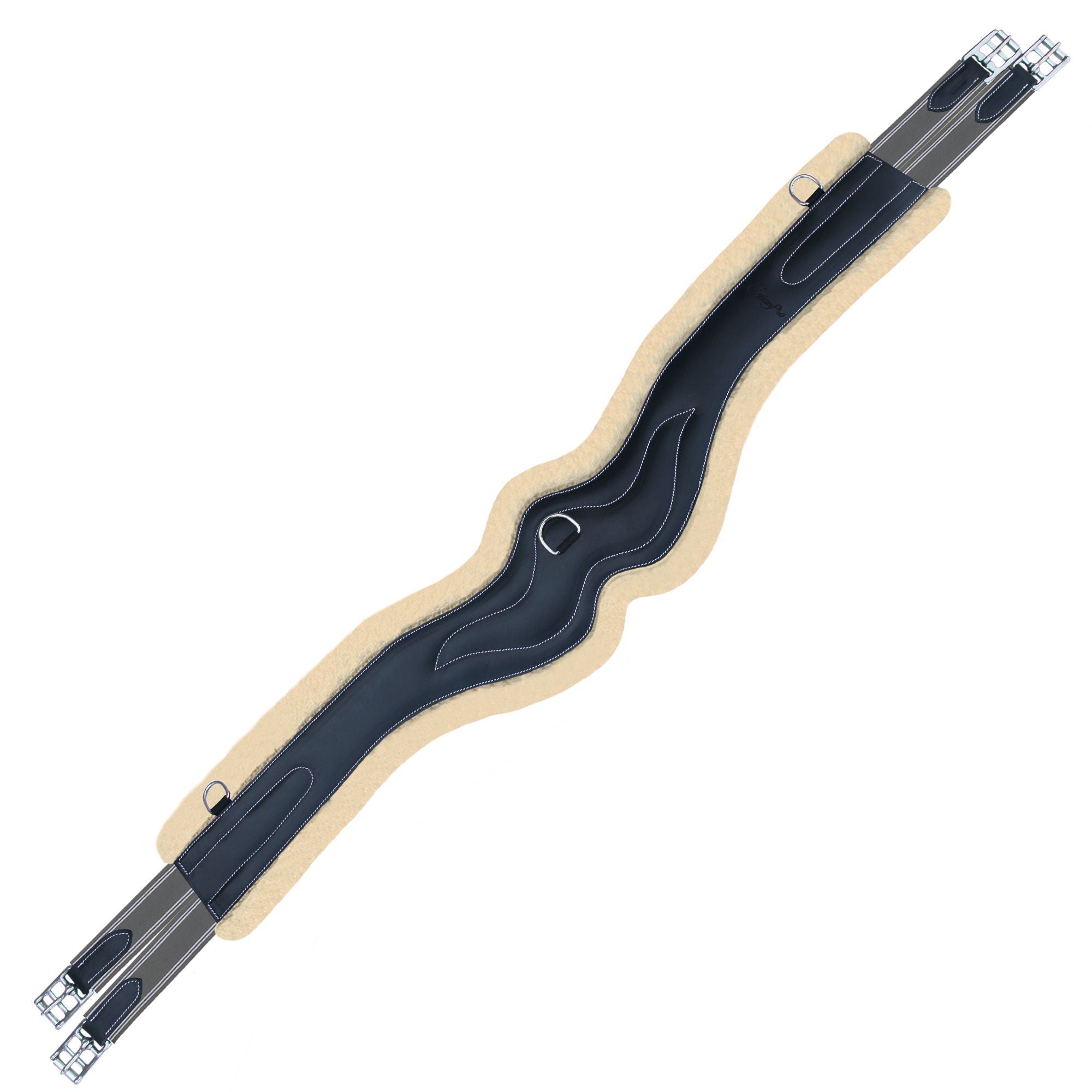 ExionPro 'AdaptLine' Wave Over Lay Girth - Grey Elastic with White Lines