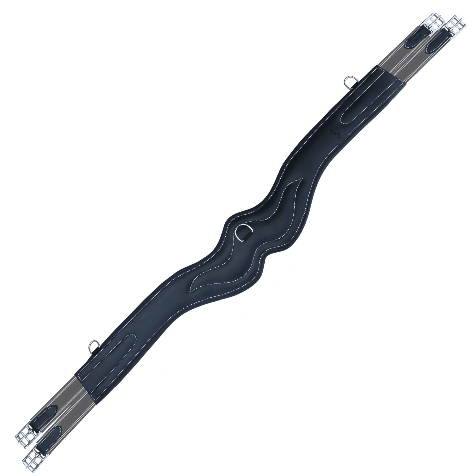ExionPro 'AdaptLine' Wave Over Lay Girth - Grey Elastic with White Lines
