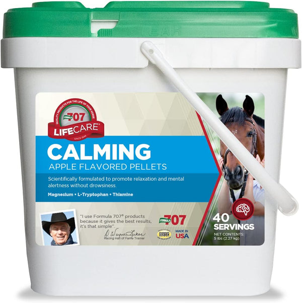 Calming Equine Supplement 5LB Bucket – Anxiety Relief and Enhanced Focus for Horses – L-Tryptophan, Thiamine & Magnesium