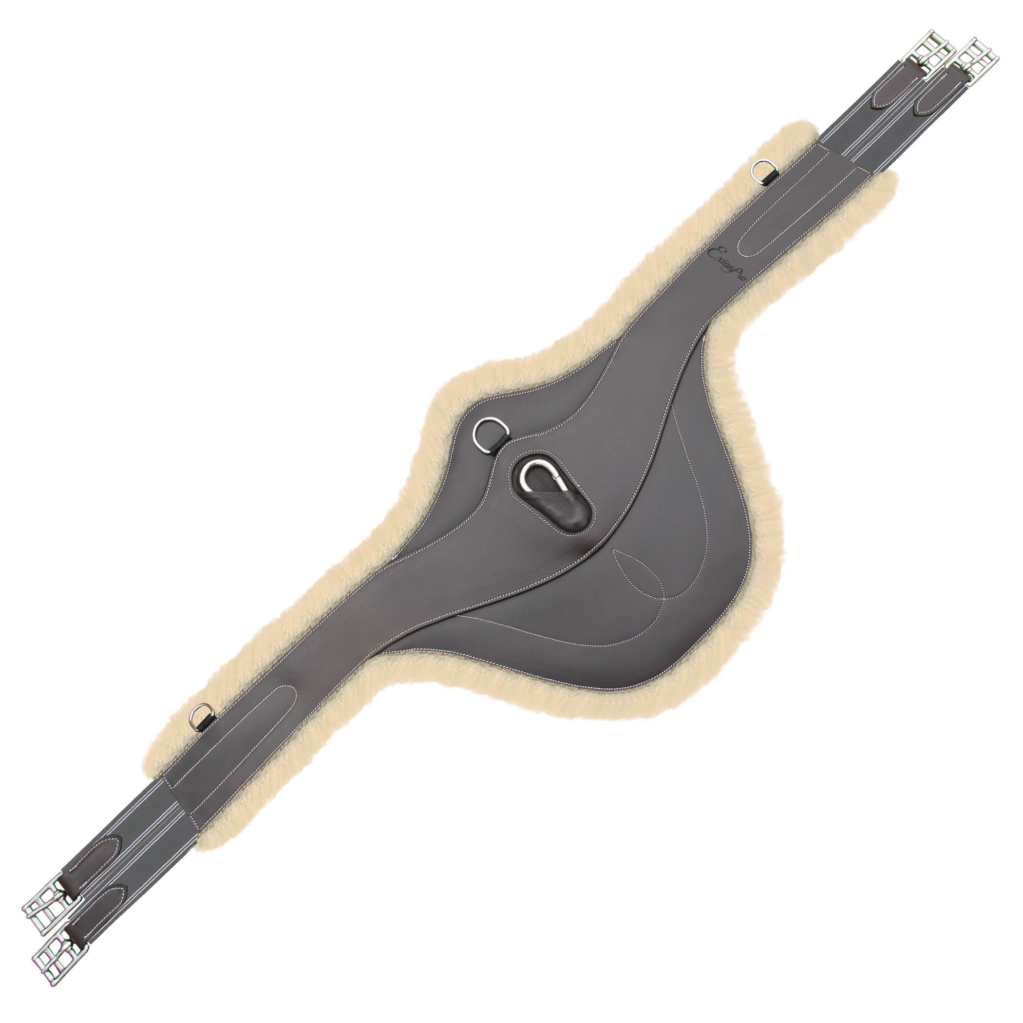 ExionPro 'AdaptLine' Belly Guard Girth - Grey Elastic With White Lines