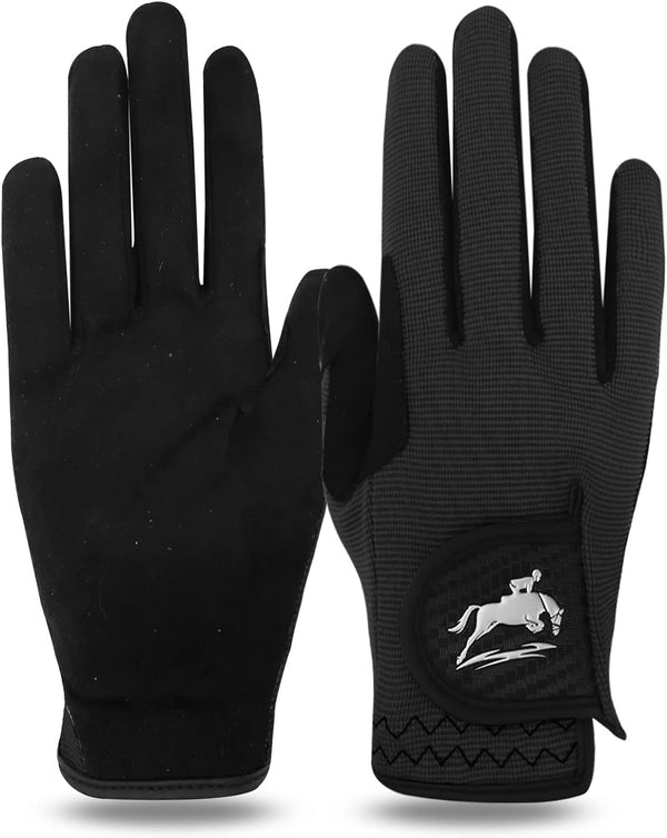 Horse Riding Gloves Equestrian Women Kids for Girls Boys Mesh Breathable Lightweight Color Pack, Comfortable Grip for Summer