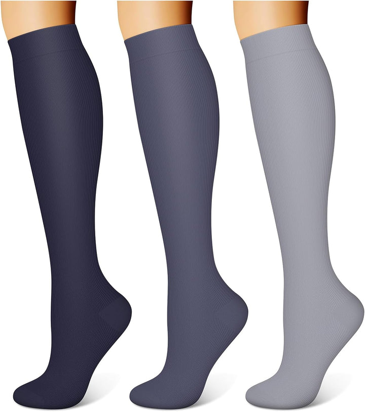 3 Pairs Compression Socks for Women & Men 15-20 Mmhg,Best Support for Nurses Running Hiking