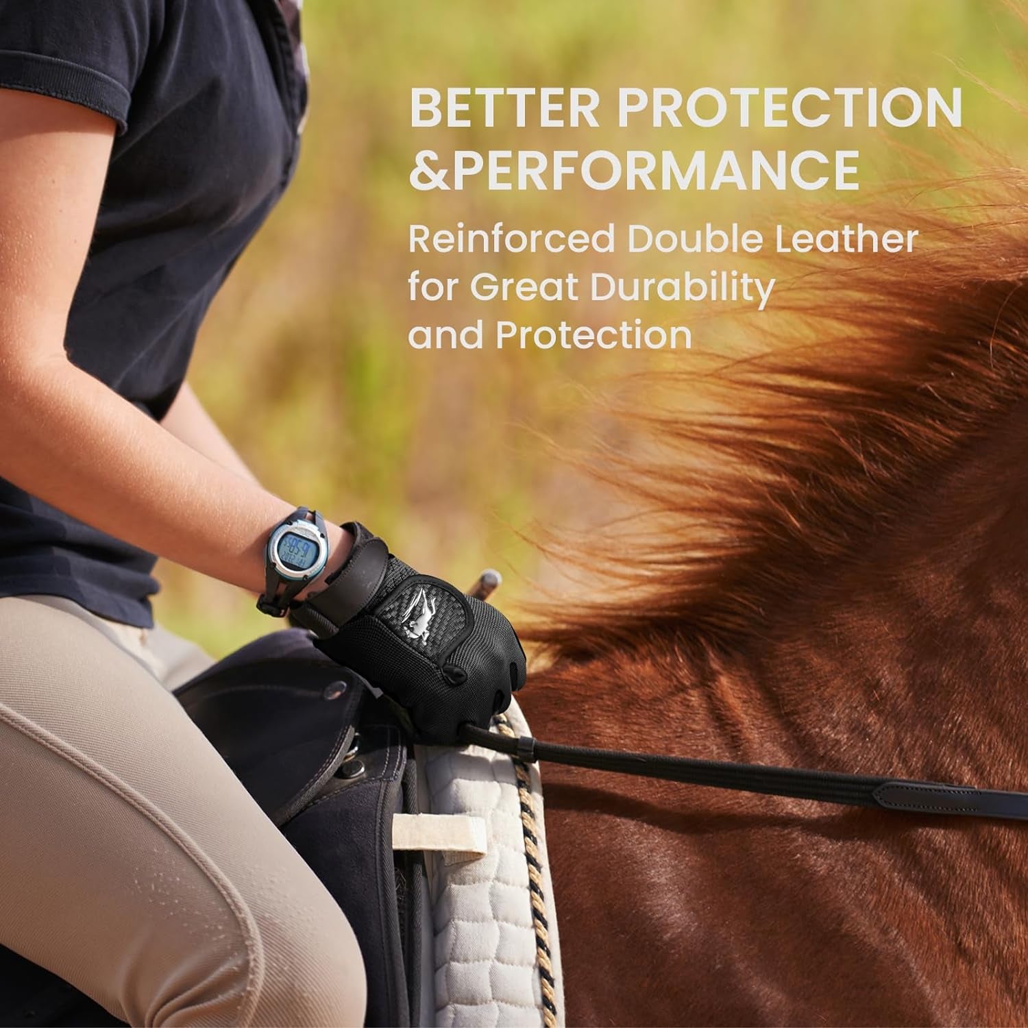 Horse Riding Gloves Equestrian Women Kids for Girls Boys Mesh Breathable Lightweight Color Pack, Comfortable Grip for Summer