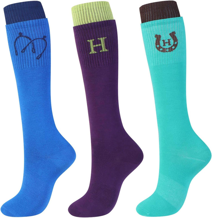 Harrison Howard 3 Pairs Premium Quality Equestrian Riding Socks for Horse Riding &Tall Boot Knee High Socks for Women