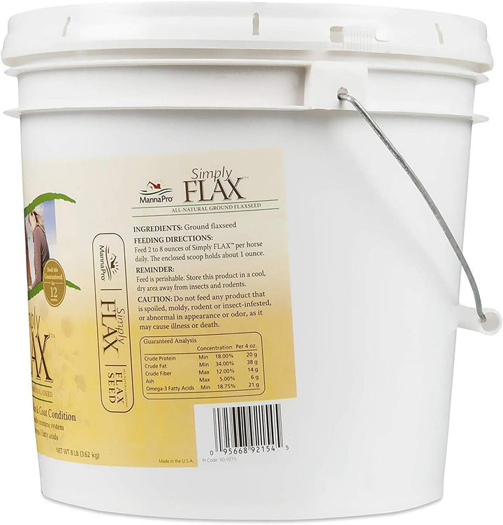 Simply Flax Supplement for Horses - Omega-3 Fatty Acids - 8 Pounds