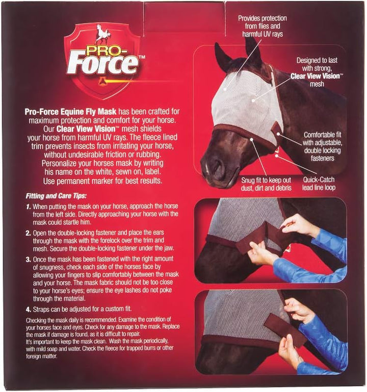 Equine Fly Mask | Horse Fly Mask with UV Protection | Adjustable Fit for Comfort | without Ears