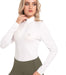 Women'S Equestrian Sweat Absorption Quick Drying Horse Riding Long Sleeve Shirt 1/4 Zip Base Layer