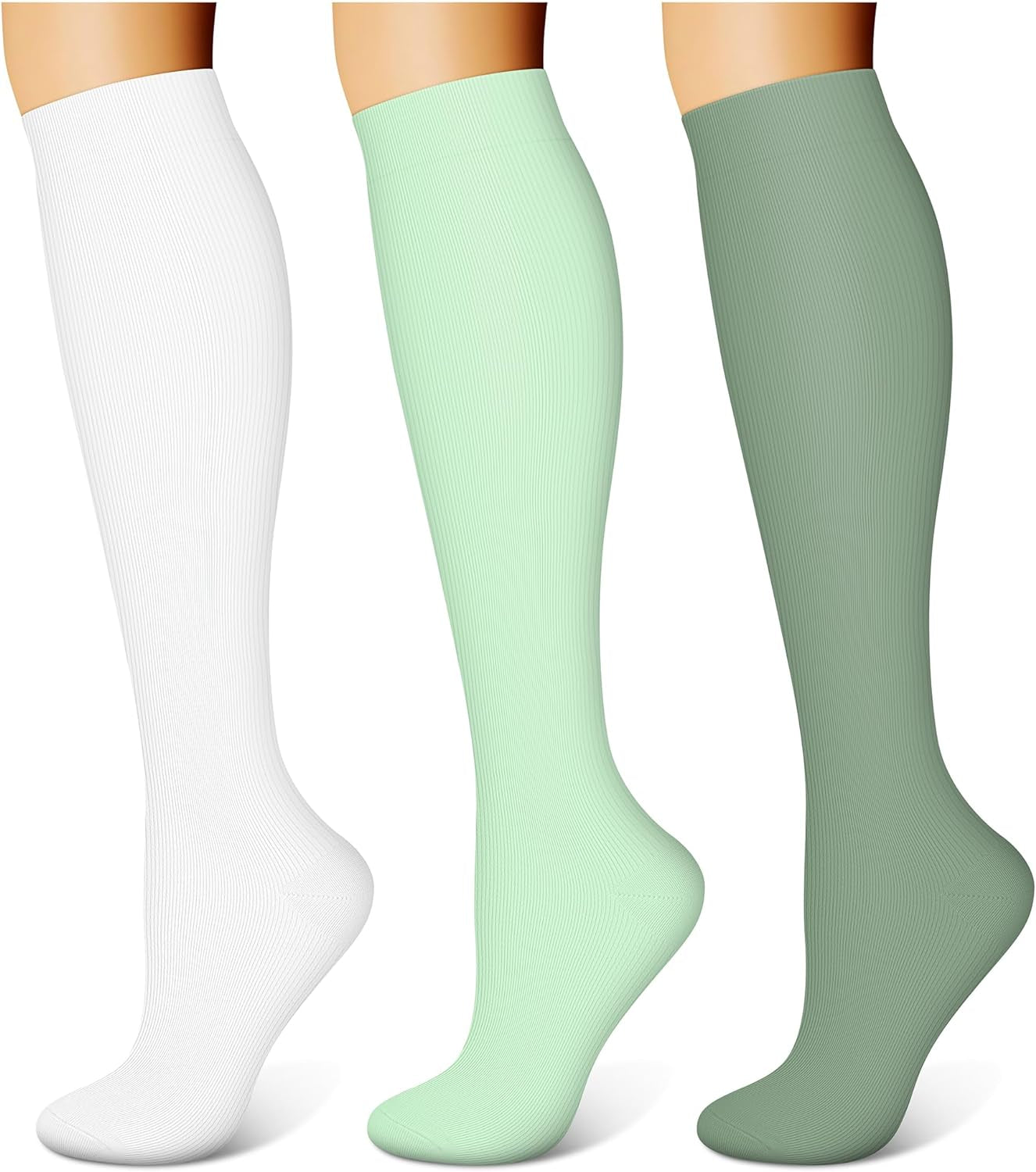 3 Pairs Compression Socks for Women & Men 15-20 Mmhg,Best Support for Nurses Running Hiking