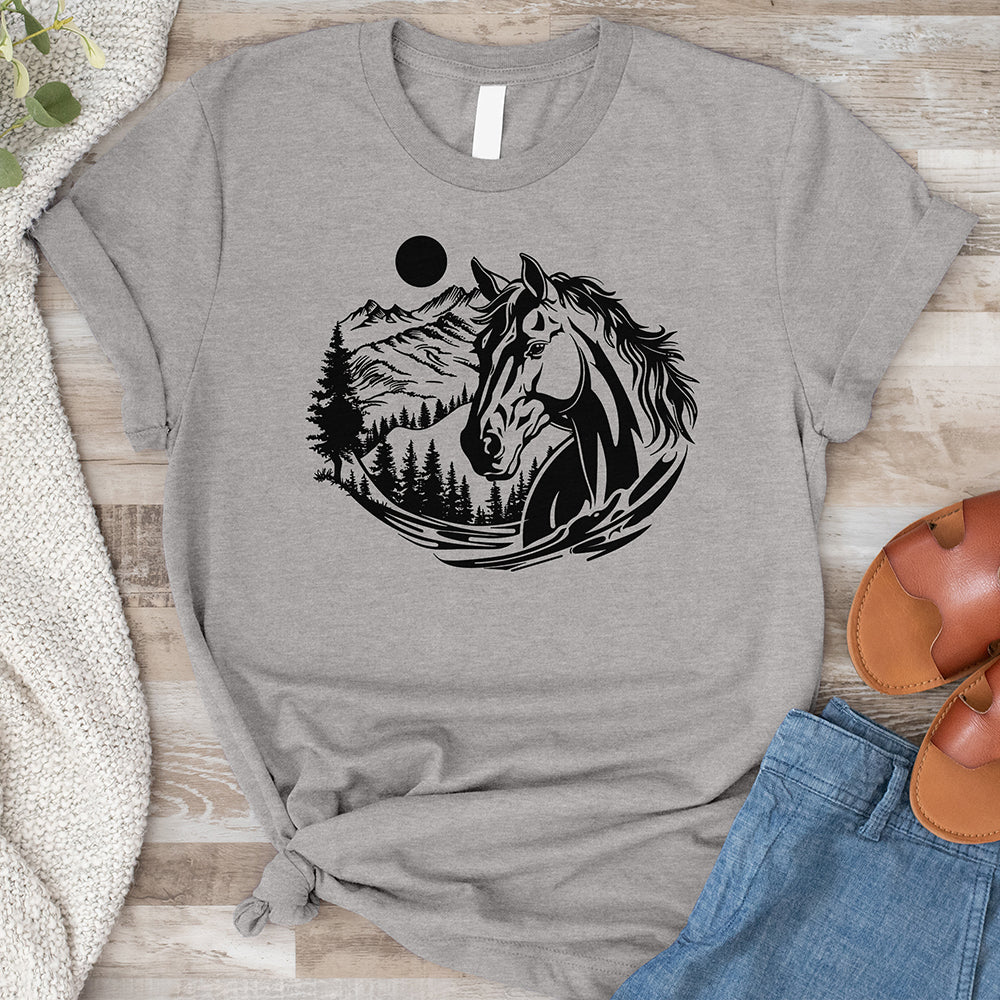 Horse Head With Mountains Tee