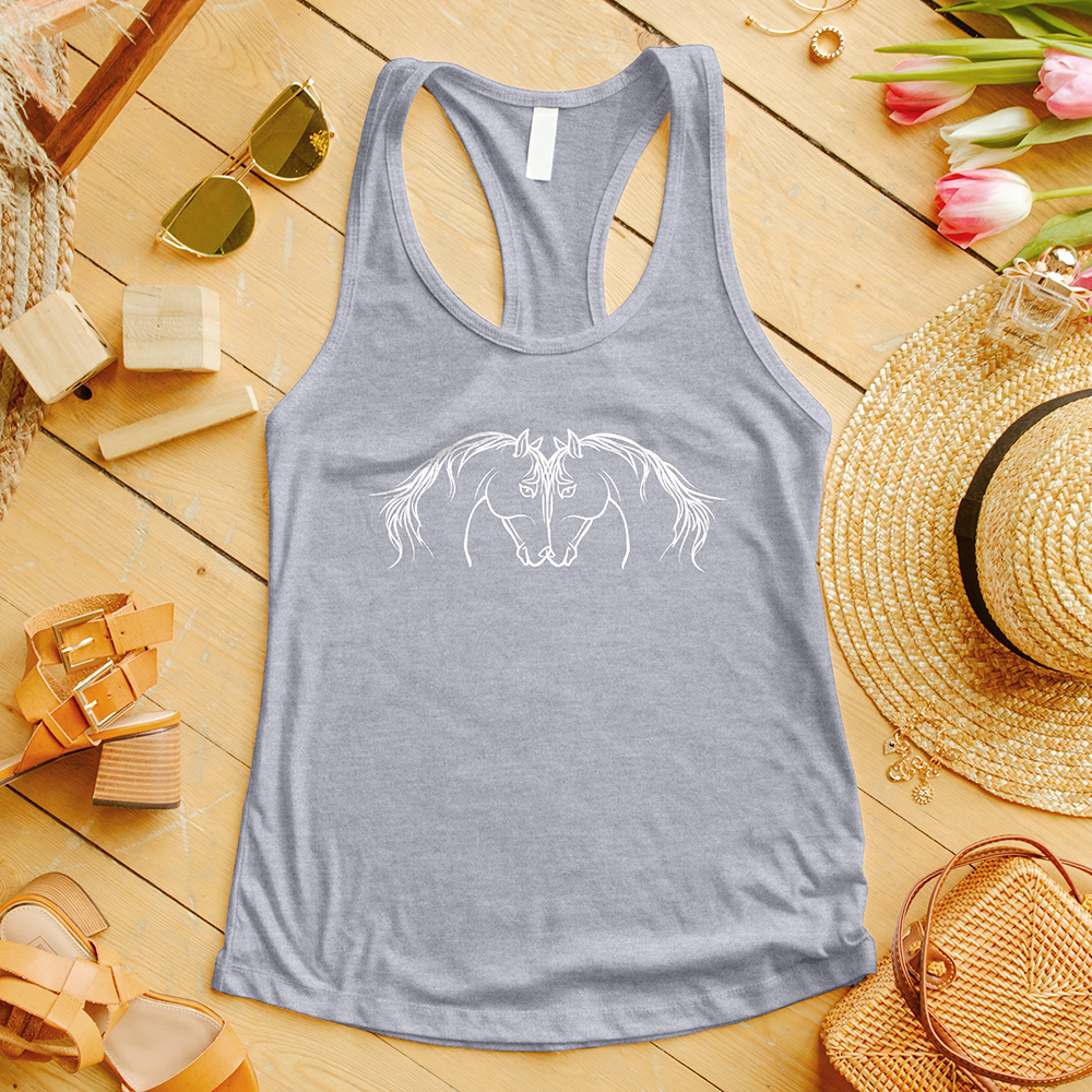 Two Horse Heads Intertwined Tank Top