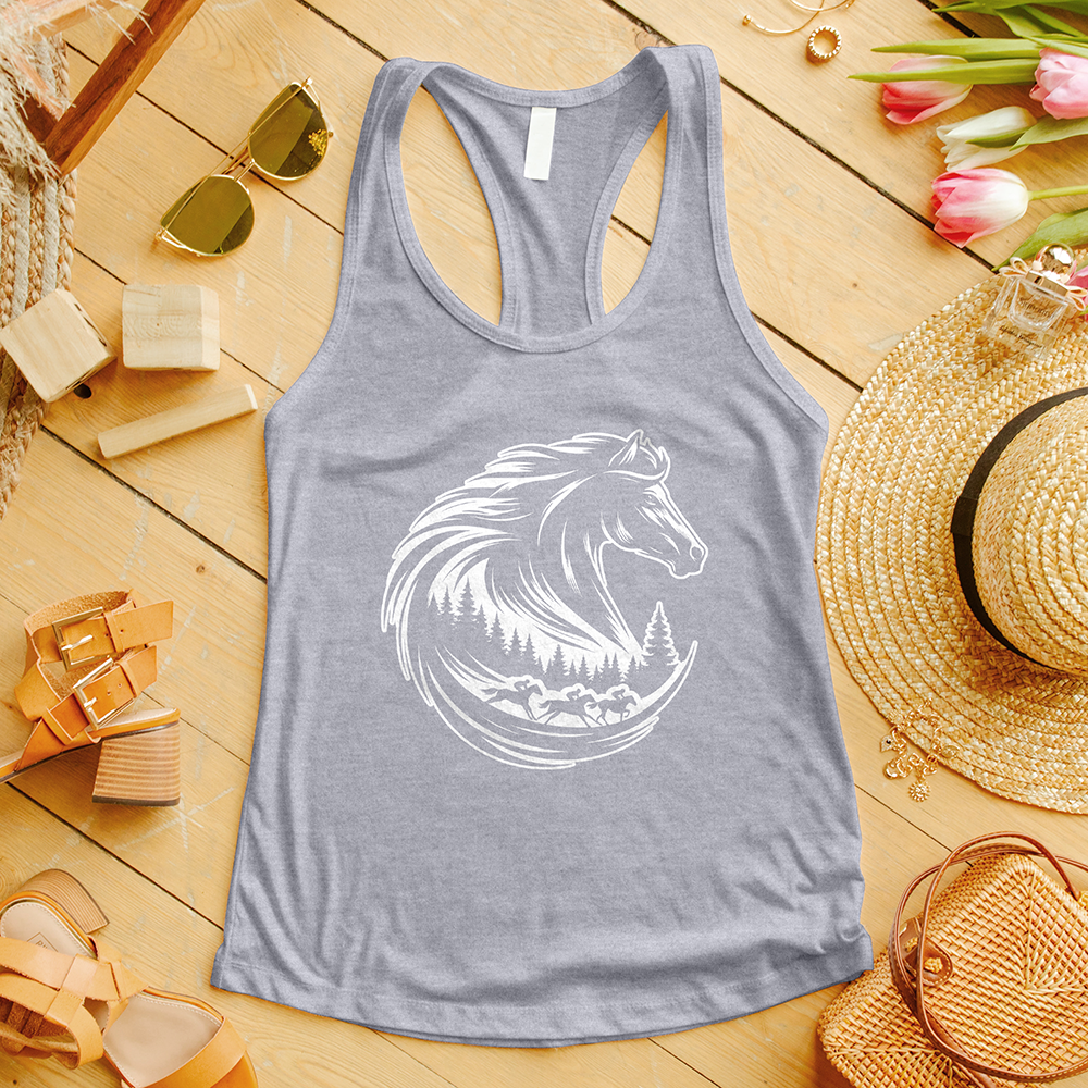 Majestic Horse's Head White Tank Top