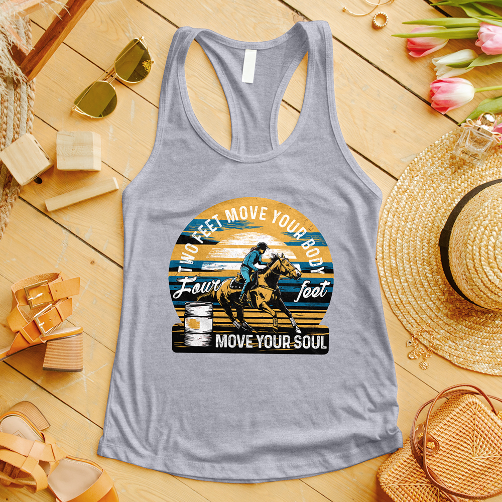 Two Feet Move Your Body Four Feet Move Your Soul Tank Top