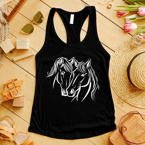 Two Horses Head to Tail Tank Top