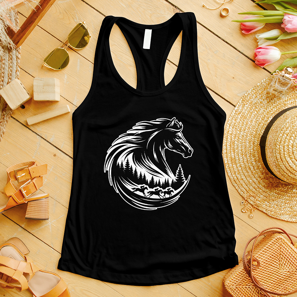 Majestic Horse's Head White Tank Top