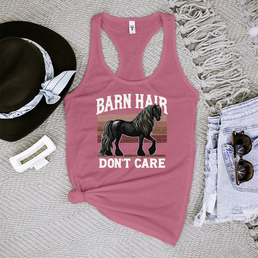 Barn Hair, Don't Care Black Tank Top