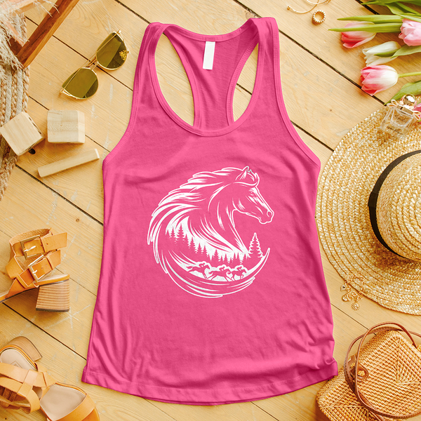 Majestic Horse's Head White Tank Top