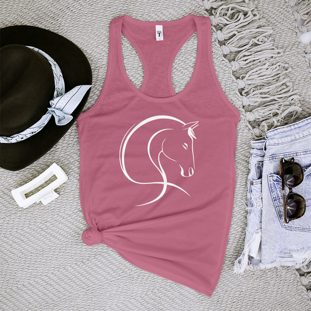 Horse Line Art Tank Top