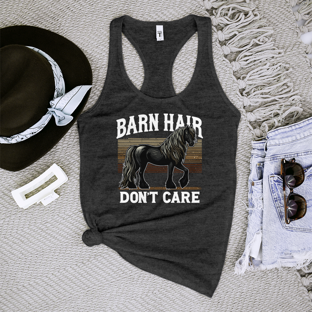 Barn Hair, Don't Care Black Tank Top