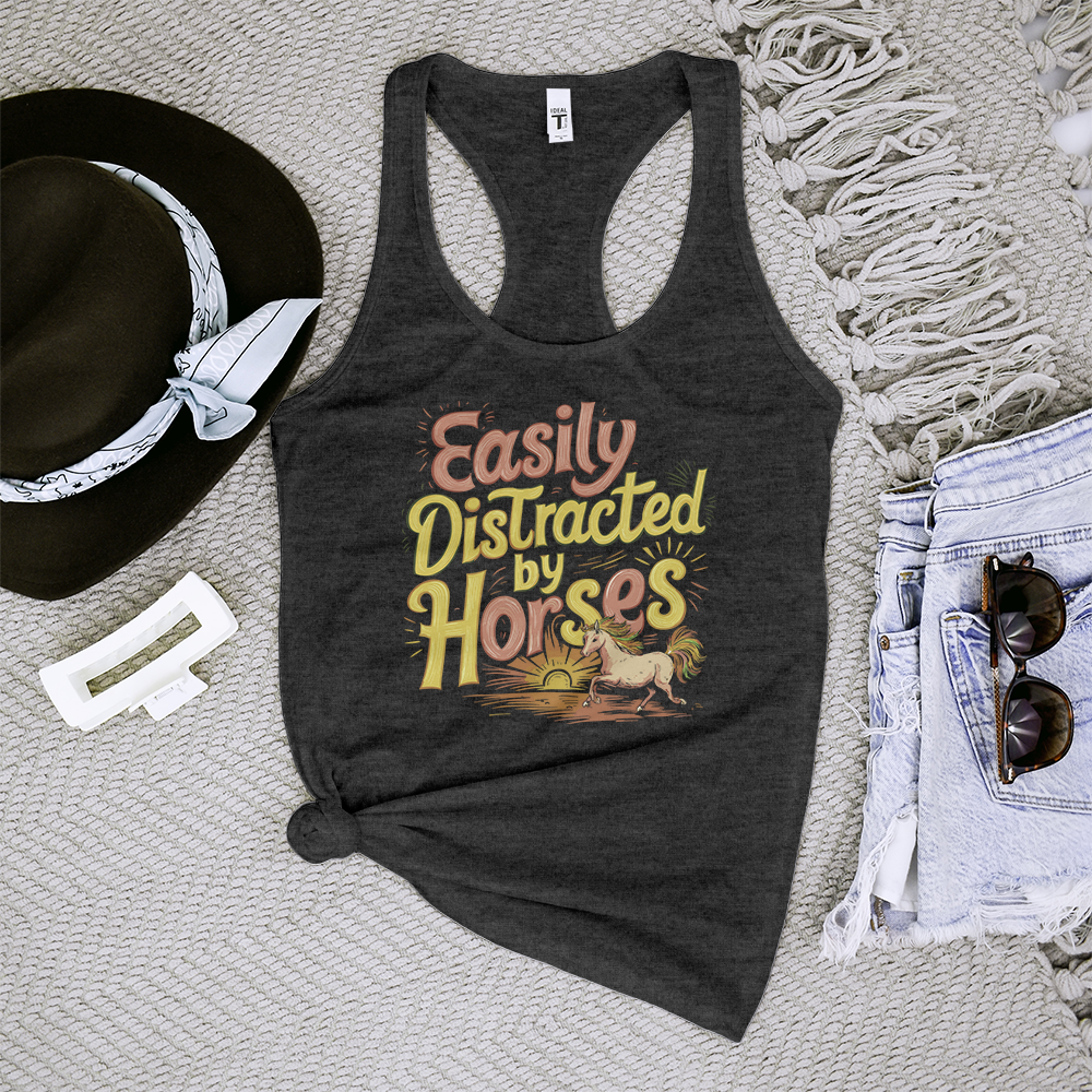 Easily Distracted By Horses Tank Top