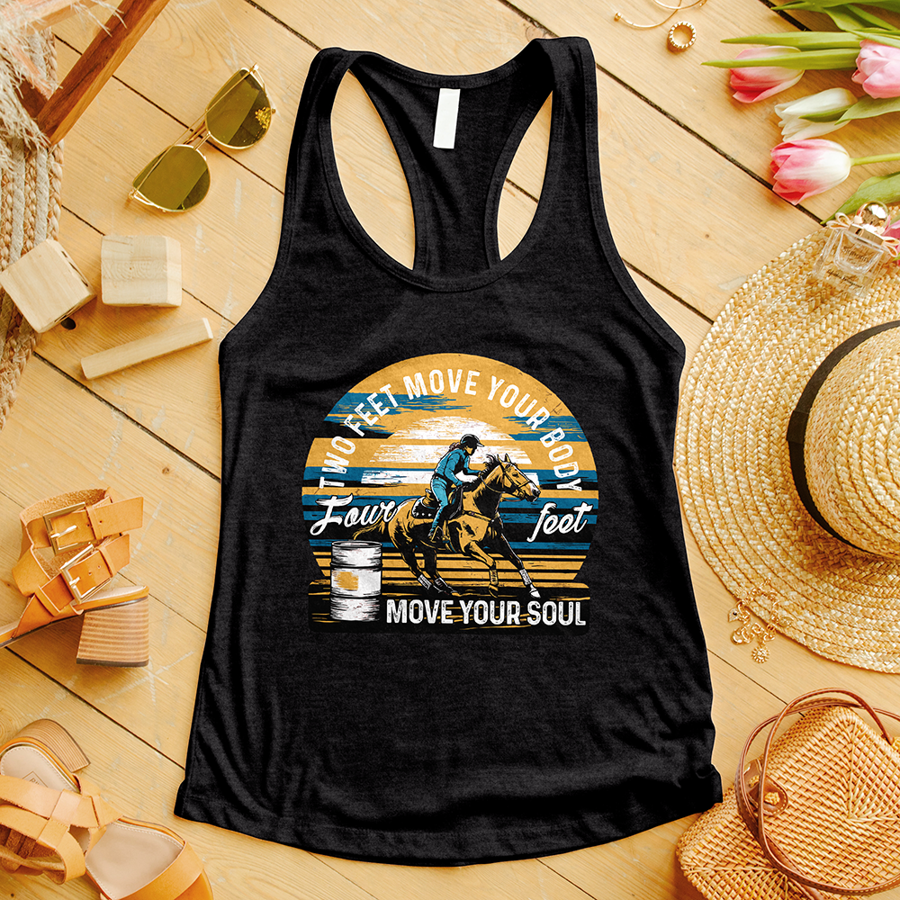 Two Feet Move Your Body Four Feet Move Your Soul Tank Top