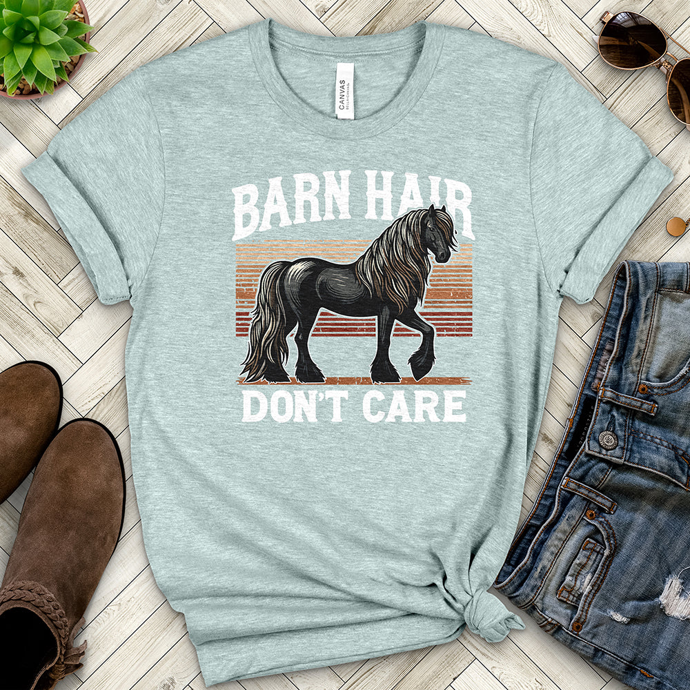 Barn Hair, Don't Care Black Tee