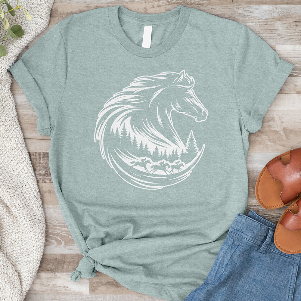 Majestic Horse's Head White Tee