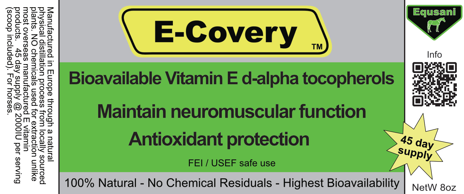 E-Covery – Natural Vitamin E Antioxidant Supplement for Horses