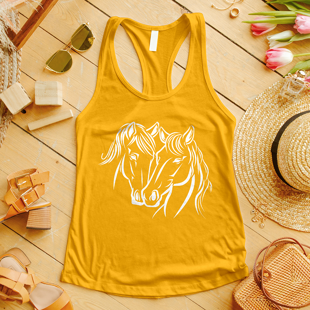 Two Horses Head to Tail Tank Top