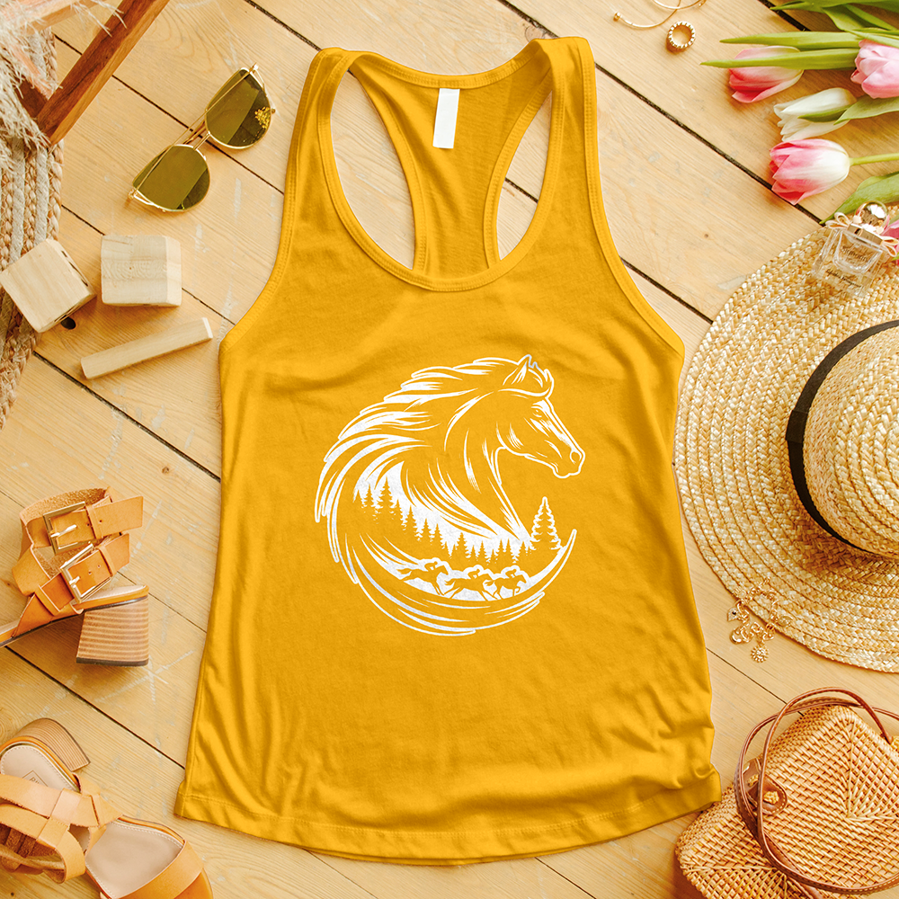 Majestic Horse's Head White Tank Top