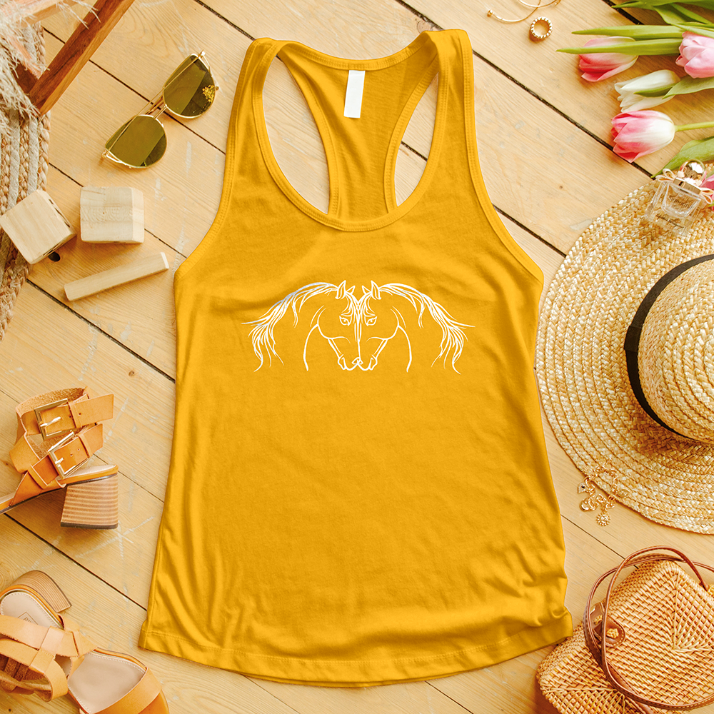 Two Horse Heads Intertwined Tank Top