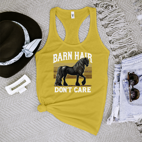 Barn Hair, Don't Care Black Tank Top