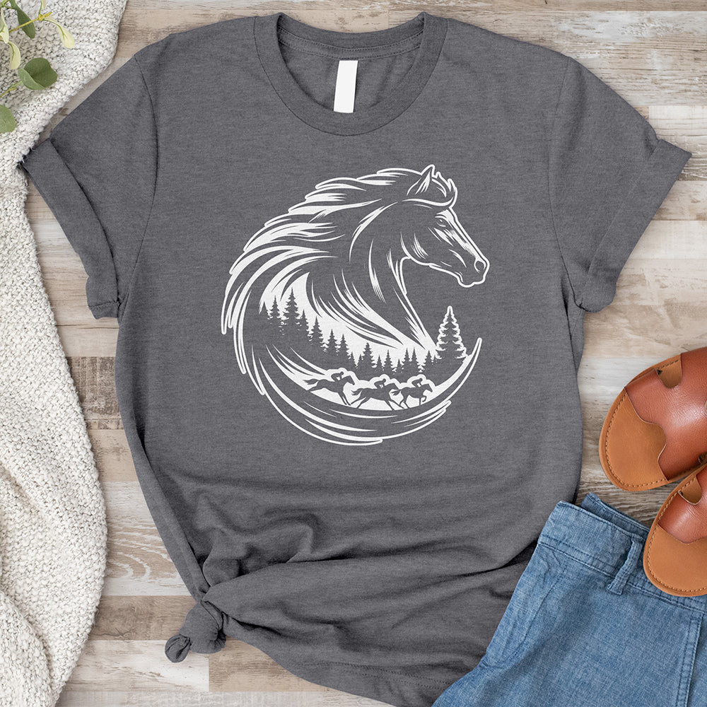 Majestic Horse's Head White Tee