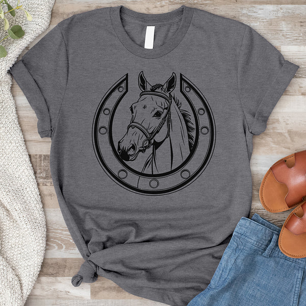 Horses Head Inside a Horseshoe Tee