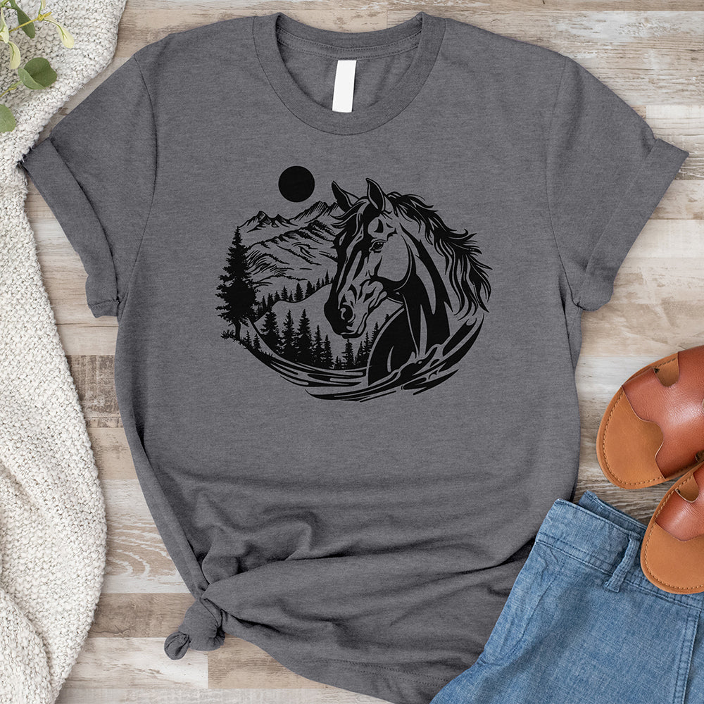 Horse Head With Mountains Tee