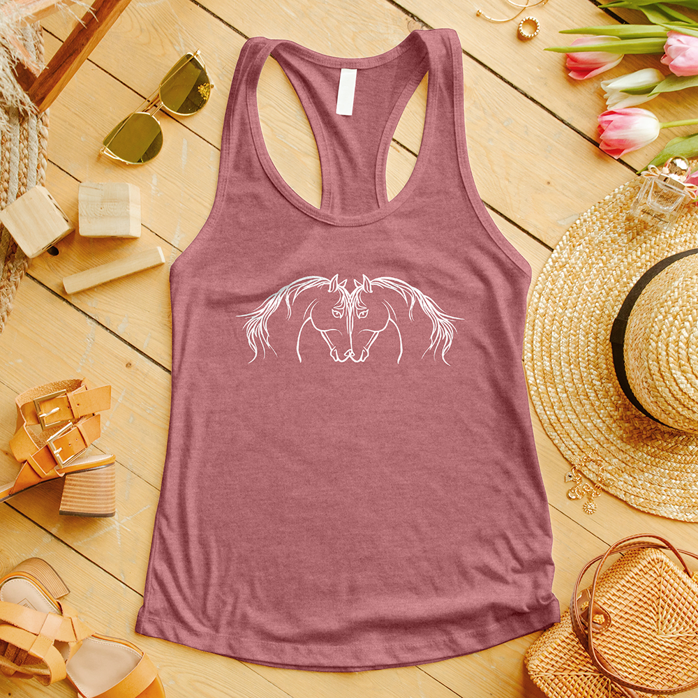 Two Horse Heads Intertwined Tank Top