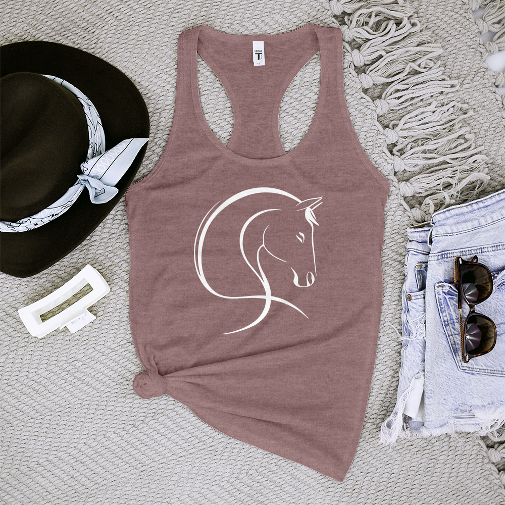 Horse Line Art Tank Top