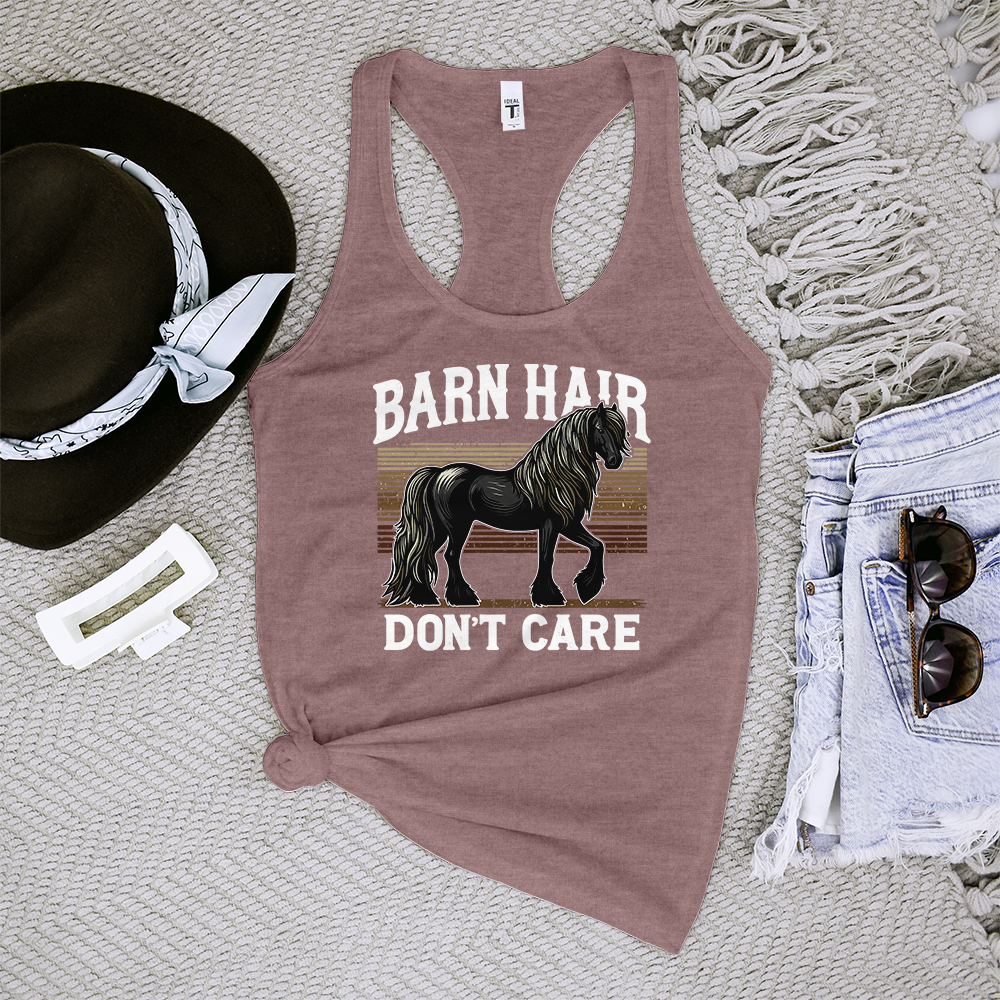 Barn Hair, Don't Care Black Tank Top