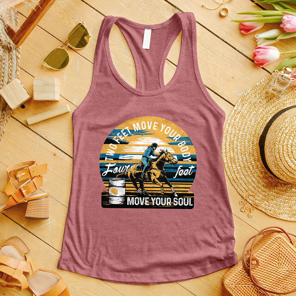 Two Feet Move Your Body Four Feet Move Your Soul Tank Top