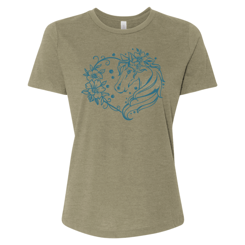 Horse Heart With Flowers Tee