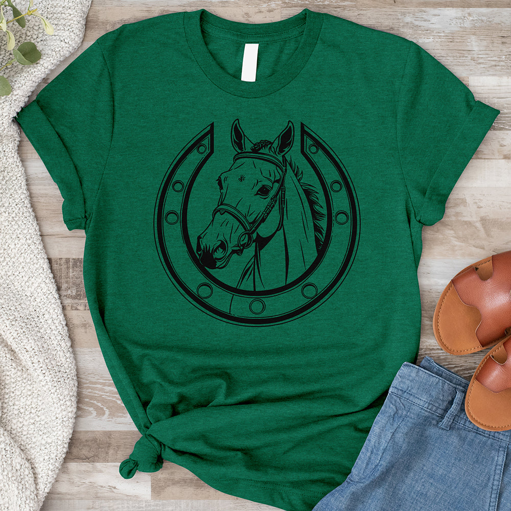 Horses Head Inside a Horseshoe Tee