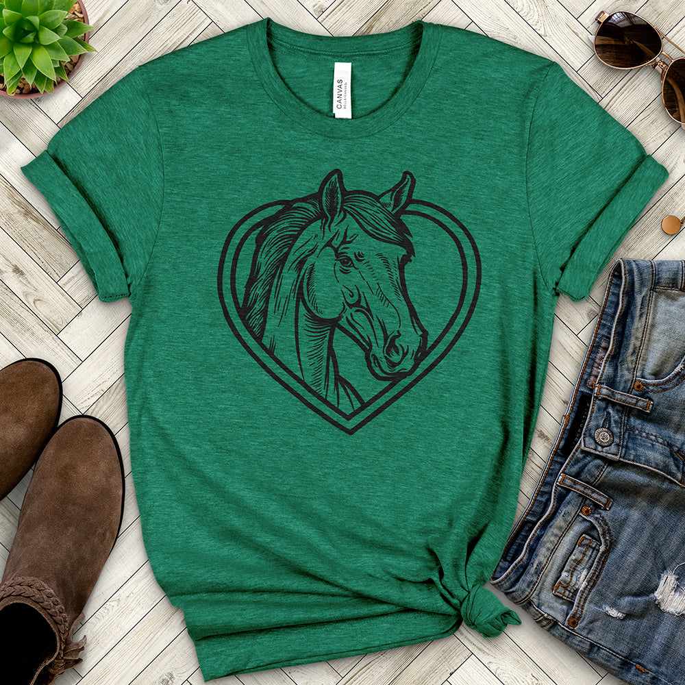 Horse Head Inside a Heart Tee